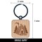 A-Frame Log Cabin House in Woods Engraved Wood Square Keychain Tag Charm